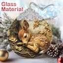 Christmas Ornament, Deer Christmas Decoration, Stained Glass Christmas Tree Ornaments, Christmas Ornaments Clearance, Deer Lover Gifts, Xmas Gift for Friend Family Coworker
