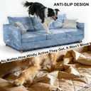 KEBE Clear Thicker Plastic Couch Cover for Pets, Heavy Duty Waterproof Shield Cat Dog Scratch Proof Protector Plastic Cover for Couch, Non-Slip Sofa Slipcover for Storage and Moving