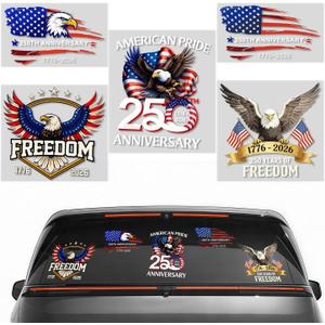 4 x 5Pcs 250th Anniversary USA Car Decal Sticker, USA Patriotic 4th of July 1776–2026 PET for Car, Truck, Window, Laptop, 250 Years American Independence Bumper Stickers (7.9 inches)