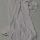 YnimioAOX Maternity Long Dress Ruffles Elegant Maxi Photography Dress Stretchy Slim Gowns for Photoshoot (White), XL