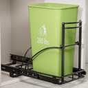 Under Sink Trash Can Pull Out, Reinforced Heavy Duty Steel Frame Slider, No Can/Fits 7-13 Gal 50Qt Garbage Bin/Quiet Close Slides, Pull Out Trash Can Under Counter for Minimum Cabinet 13"Wx19"Dx17"H