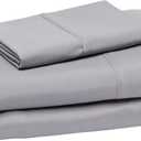 Amazon Basics Lightweight Breathable Brushed Microfiber 3-Piece Bed Sheet Set With 14-Inch Deep Pockets, Wrinkle Resistant, Twin XL, Dark Gray, Solid