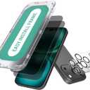 Smartish iPhone 17 Pro Max Privacy Screen Protector + Camera Lens Covers - Tuff Sheet - 2-Pack Tempered Glass [Scratch-Resistant] 9H Anti Spy w/Easy Install Frame for Apple iPhone 17 Pro Max