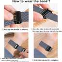 2Pcs Magnetic Braided for Apple Watch Band 44mm 45mm 46mm 49mm 42mm(series 3 2 1) Women/Men,Stretchy Elastic Nylon Sport Loop Strap for iWatch Bands series 11 10 9 8 7 6 5 4 3 se 3/2 40 44