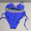 popvil High Waisted Bikini Sets for Women Tummy Control Swimsuits Two Piece Neon V Neck Drawstring Bathing Suits 2026 (Small, royal blue)