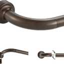 Dark Bronze Disc Curtain Rods, 48-84 Inches Window Curtain Rod,Adjustable Room Darkening Drapery Rod with Aluminum Finials and Brackets,Wrap Around Design