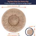 Donut Dog Bed - Premium Comfort for Anxiety Relief - Fluffy & Calming Design with Ultra-Plush Support | Cozy Round Dog Bed with Super Soft Circle Style (Size M Camel)
