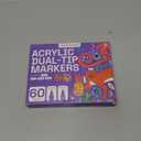 ARTISTRO 60 Acrylic Paint Markers for Fabric, Rocks, Paper, Wood, Canvas, Glass, DIY - Safe for Kids Dual Tip Acrylic Paint Pens (Dual Tip Dot + Brush, 60)