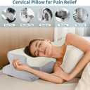 Cervical Neck Pillow for Pain Relief, Contour Memory Foam Pillows for Sleeping, Ergonomic Pillow Orthopedic Cooling Pillow Bed Pillow Neck Support for Side Back Stomach Sleepers (Grey)