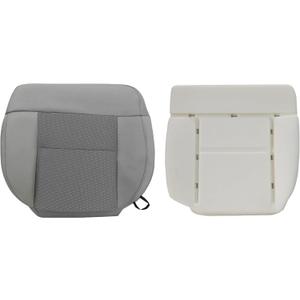 Gray Driver Side Bottom Cloth Gray #E Seat Cover & Foam Cushion Perforated Compatible with Ford F-150 XLT STX FX4 2004 2005 2006 2007 2008