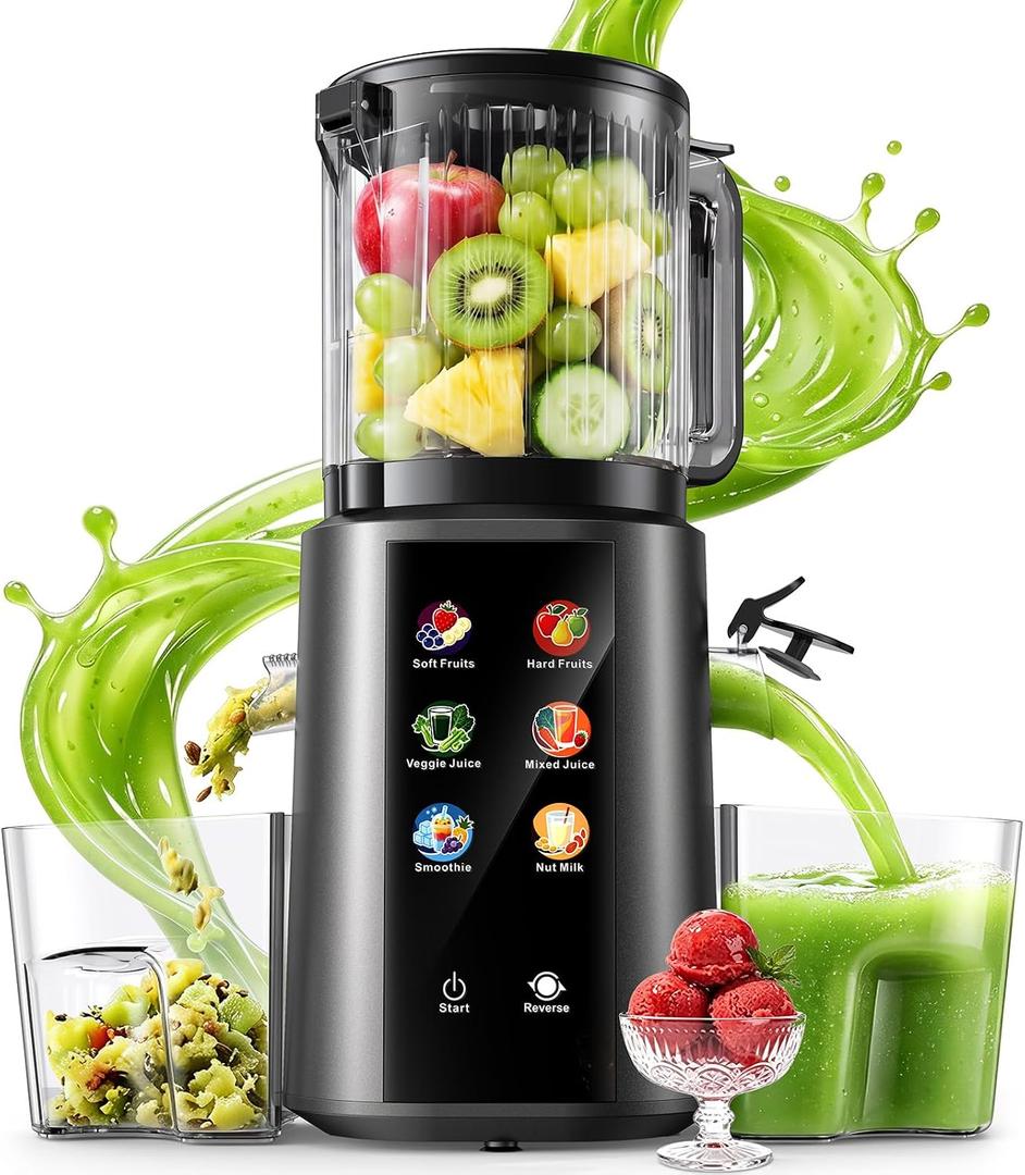 Onelive Juicer Machines, 5.8" Feed Chute with Grey Juice Cups, 2L