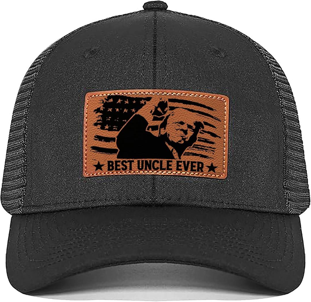 Best Uncle Ever Hat, Uncle Hat for Christmas Fathers Day Birthday, Gifts for Dad from Niece Nephew, Uncle Trucker Black Cap