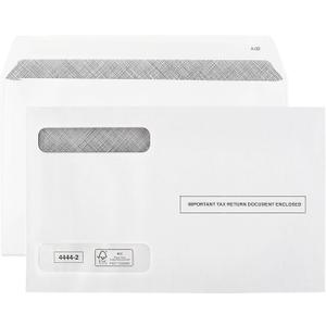 Tax Envelopes Designed for W2 Forms 4 Up Horizontal Format, Double-Window Self-Seal Security Envelopes, 25 Pack