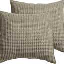 Levtex Home - Mills Waffle - Euro Sham (Set of Two) - Taupe - Sham Size (26x26in.), No Insert