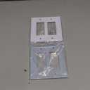 2-Pack Decorative Double Decorator Outlet Cover Plate, Durable Zinc Alloy Pure White Wall Plates for Electrical Outlets, Receptacle, GFCI Outlet, Dimmer Switch, 2-Gang, Corrosion Resistant