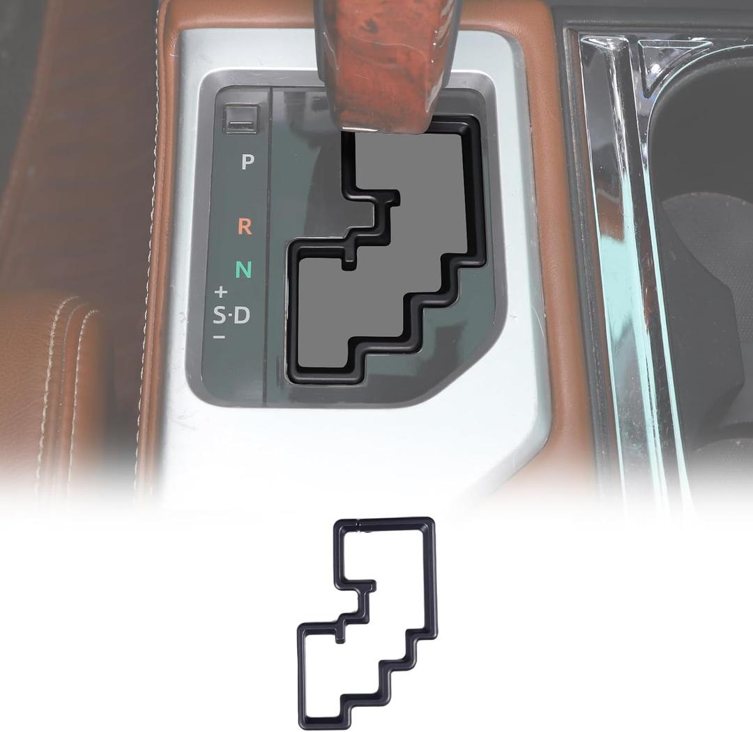 LLKUANG Car Center Console Gear Shift Panel Gear Track Decorative Frame Trim Compatible with Toyota Tundra 2014-2021 Gear Shifter Central Anti-Scratch Cover Interior Accessories(Matt Black)