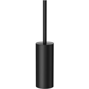 Toilet Brush and Holder Set, Toilet Bowl Brush with Heavy Duty 304 Stainless Steel Base and Extra Long Handle, Toilet Bowl Cleaners Brush for Bathroom (Matte Black)