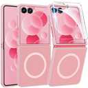 FNTCASE for Samsung-Galaxy Z-Flip-7 Magnetic Case:Translucent Matte Textured Military Grade Drop Protection Phone Cover - Durable Rugged Shockproof Protective Bumper Cases, Pack of 1