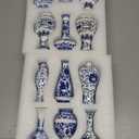Maxcheck 12 Pcs Porcelain Blue and White Vase, Mini Chinoiserie Vintage Ceramic Oriental Vase Classic Handmade Chinese Flower Jardiniere for Home Office Table Decor