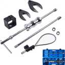 Heavy Duty Inner CV Joint Puller Slide Hammer Set, Front Wheel Drive Axle Half Shaft Removal Tool Kit with 63mm & 48mm CV Joint Fork Adapters, A Reinforced Cable Adapter, And External CV Joint Puller