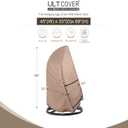 ULTCOVER Patio Hanging Egg Chair Cover - Waterproof Outdoor Single Seat Swing Egg Chair with Stand Cover 45W x 33D x 68H inches