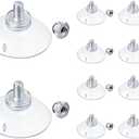 Quzzil 10 Pcs Suction Cups for Glass Window Screw Suction Pads 1.73"/44mm PVC Clear Sucker Pads with Cap Nut M6 Thread for Home Organization Bathroom Window Wall