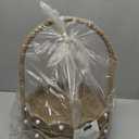 Mud Pie 16" x 11 1/4" Dia Scalloped Woven Tiered Server, Brown