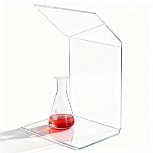 Colingmill Clear Acrylic Lab Protective Shield with Bend Splash Guard Panel Barrier 15"W x 11.25"D x 23"H Freestanding Laboratory Partition with Open Sides
