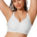 COCOMARTS Jelly Bras for Women No Underwire Push Up Seamless Supportive Plunge Bra Full Coverage Comfortable Bralettes (White, 2XL)