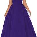 Mokayee Womens Summer Cap Sleeve Square Neck Elegant Tea Party A Line Cocktail Swing Wedding Guest Dresses (Purple, S)