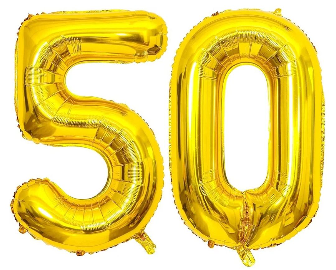 40 Inch Gold 50 Number Balloons Giant Jumbo Huge 50 Foil Mylar Helium Number Digital Balloons Gold Birthday Mylar Digital Balloons 50th Birthday Parth 50th Anniversary Events Party Decorations Pack of 5