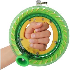HONBO Kite String Spool for Adults and Kids,Kite String Reel with Bearing Structure, Foldable Handle, 300m/1000ft Line - Ideal Kite Flying Accessories (7in-Green)