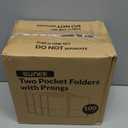 SUNEE 2 Pocket Folders with Prongs (100 Pack, 5 Colors), Paper Folders with 2 Pockets and 3 Prongs Fit Letter Size Paper, Folders with Prongs for School Office Home Business (Multicolored)