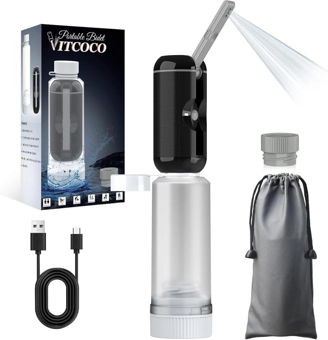 Handheld Bidet VITCOCO Portable Travel Bidet - Rechargeable Sprayer With 400ml Bottle