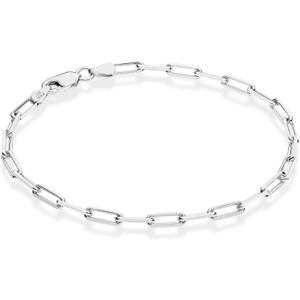 Miabella Solid 925 Sterling Silver Italian 3mm Paperclip Link Chain Bracelet for Women Men, Made in Italy
