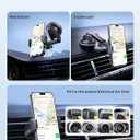 3-in-1 Phone Mount for Car [2025 Most Stable and Flexible Suction Cup] Vent Dashboard Windshield Cell Phone Holder Car Fit for iPhone, Samsung, All Phone