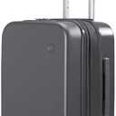mixi 20 Inch Expandable Carry on Luggage 22x14x9 Airline Approved Suitcases with Spinner Wheels, Hardside Rolling Travel Suitcase PC with TSA Lock, Rock Gray