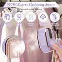 Mini Steam Iron for Clothes, Biupky Travel Steamer for Clothes Portable, Micro Steam Iron Mini Handheld Steamer Support Dry And Wet Ironing for Home Travel (Purple)