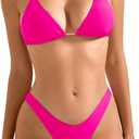 SUUKSESS Women Halter String Two Piece Bikini Sets Reversible Thong Swimsuit, Medium