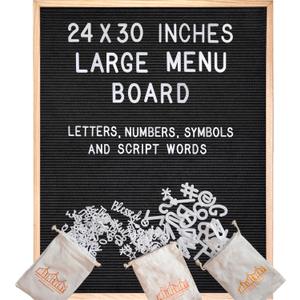 Blackboard Letter Board - 24x30 Inch Large Felt Message Board for Restaurant Menus