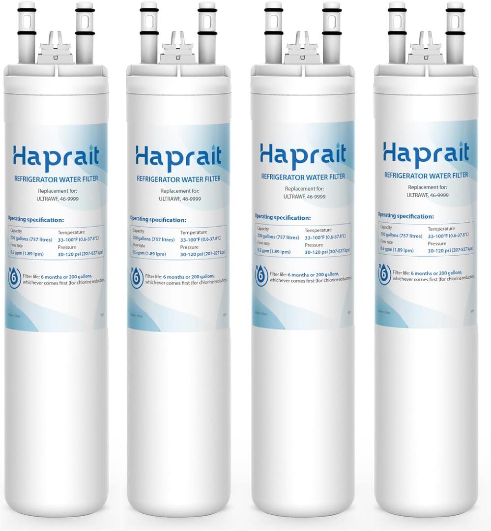 HP005 Replacement for Frigidaire ULTRAWF, Pure Source Ultra, Kenmore 9999, 469999, 46-9999, A0094E28261 Water and Ice, Height 11 inches, 4 Count