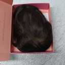 UDU Hair Topper 20inch Ombre Highlight Synthetic Wig Clip In Toppers with Fringe Bang for Women with Thinning Hair Adding Volume