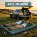 EUHAMS Camping Sleeping Pad Ultra-Thick Self-Inflating Memory Foam Mattress with Pillow, Double Camping Pad with Foot Pump, Portable 4-Season Sleeping Mat for Car, Tent & Travel, Full Size