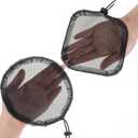 12PCS Black Hair Weave Sleeve Weaving Net Cap with Elastic Drawstring for Afro Puff Bun Wig Making Tools(Round, Square)