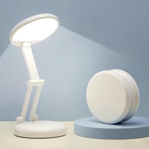 One Fire Desk Lamp,Dimmable Battery Powered Lights,3600mAh Rechargeable Wireless &Cordless Table Lamp,Small Cute Mini Lamp&Portable Light,Touch Strip USB Light for Bed,Reading,Home,Office,Nail,Craft (White)