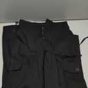 High Waist Stretch Cargo Pants Women 6 Pockets Relaxed Fit Straight Wide Leg Y2K Pants (Medium, Black)