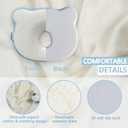 Memory Foam Baby Cushion, Soft Cozy Machine-Washable, Head and Neck Support Breathable Anti-Slip Design for Infants for Small Boys and Girls Tummy Time(Beige)