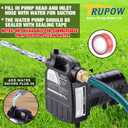 TRUPOW 1/2HP 1450GPH 115-Volt Cast Iron Portable Electric Power Utility Transfer Water Pump with Carbon Brush, Filter, Brass Connectors, for Garden, Rain Barrel, Pool, Pond, Hot Tub, Aquarium Draining