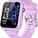 Kids Smart Watches Girls Gifts Age 3-12, Smart Watch for Kids with 24 Games Camera Video Recorder Music Player Alarm Calculator Stopwatch Flashlight Pedometer Gift Toys for Girls Ages 5 6 7 8 9 10 (purple)