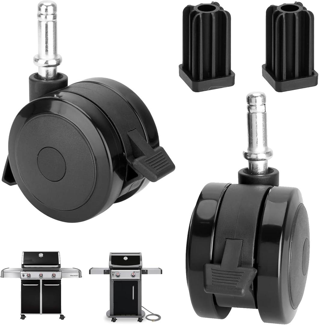 70360 Locking Caster w/Insert for Weber Genesis 300 Grill Parts Genesis S-310 S-320 E-310 E-320 S-330 Wheels for Weber Spirit 310 Spirit E-210 E-310 Summit E-420 Parts Replacement Wheels (2007-2011)